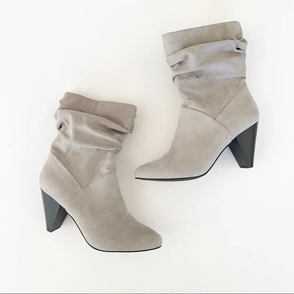Kaari Blue Kensie Grey Vegan Suede Slouchy High Heel Ankle Boot Size 6‎ Women’s - Picture 11 of 11